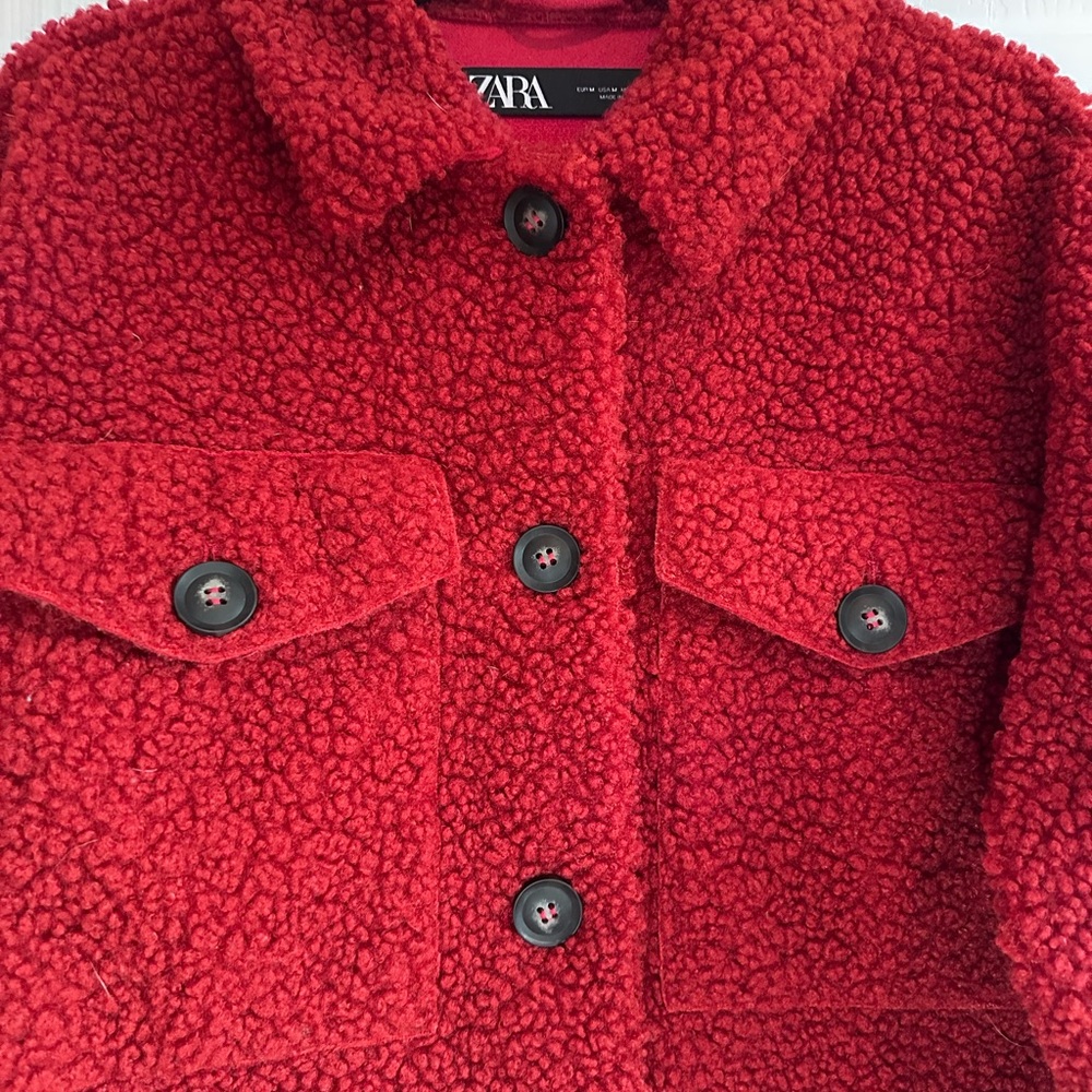 ZARA DOUBLE-FACED FLEECE JACKET Size M - Picture 10 of 17